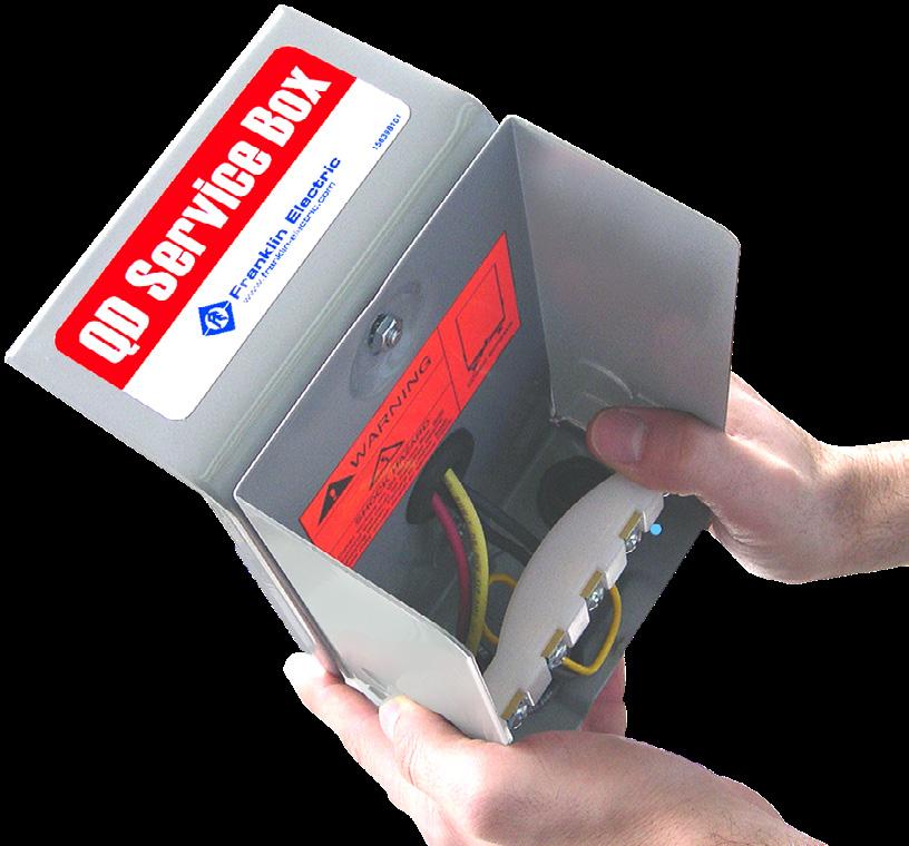 ACCESSORIES & SERVICES - QD SERVICE BOX & SPECIAL SERVICES QD SERVICE BOX Franklin Electric s QD service box is a service tool that provides capability to measure motor amps and line voltage with the
