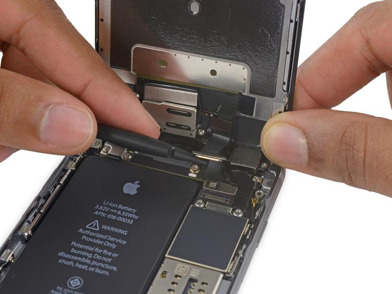 Step 19 Use a spudger or a clean fingernail to disconnect the front camera flex cable by prying it straight up from its socket on