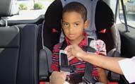 IMPORTANT: Check the fit of the harness height on your child each time the child seat is used. See page 4 for child fit requirements.