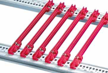 GUIDE RAILS Material PBT, UL 94 V-0, red, groove width 2 mm, for.6 mm board thickness Description Depth Qty/PU Part no.
