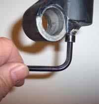 5) Use a 5mm Allen wrench to loosen the fixing bolt on the