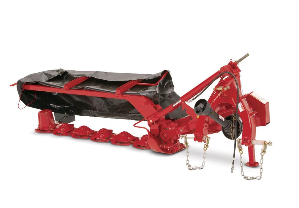 The spring-balanced cutterbar allows the mower to glide over uneven terrain smoothly and can be adjusted for all conditions. HEAVY-DUTY, PUNCTURE-RESISTANT CURTAIN.