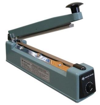 00 MEC Impulse Hand Sealer One of our most popular equipment items and available in 200, 300, 400, 500 and 600mm seal lengths. Optional 2mm or 5mm wide seal, or seal and cut with a wire.