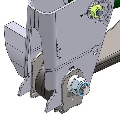 2.3.4 Check the pivot bolt Torques item size width across flats torque (Nm) pivot bolt M27 41 950 Nm (+50/0) + apply grease on min.