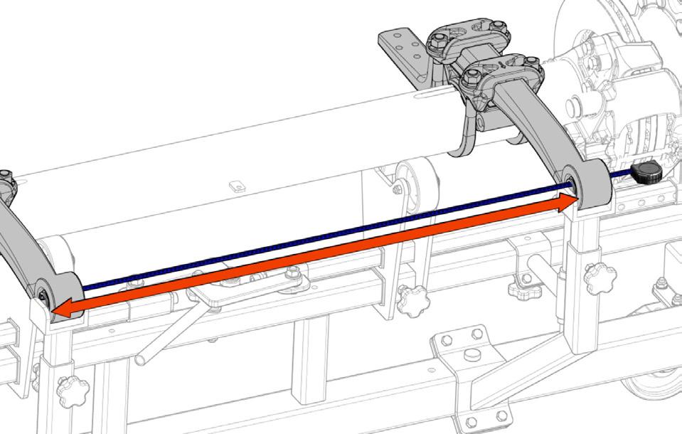 plates over the trailing arm Place the U-bolt plate with the long legs at the front and with the arrow pointing in the travel