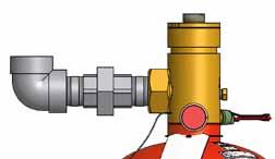 mm) female NPT connection that is used to attach the cylinder to the discharge piping system. The suggested pipe configuration is shown to the left.