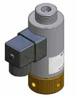 The electric valve actuator body is steel construction with a brass knurled swivel nut and a stainless steel actuation pin that depresses the valve core when energized.