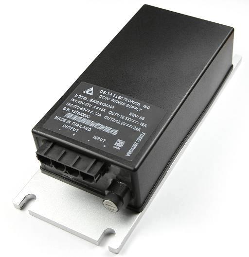 B70SR24125A/B/C/D 24V Output DC/DC Converter, Box Type Package FEATURES Wide input voltage range, 36~106V 300W Output Full Load Efficiency up to 92.5% @48Vin; 92.