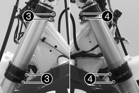 137) Press the dust boots back into their normal position. Remove excess oil. Finishing work Install the fork protector. ( p. 47) Remove the motorcycle from the lift stand. ( p. 45) 12.