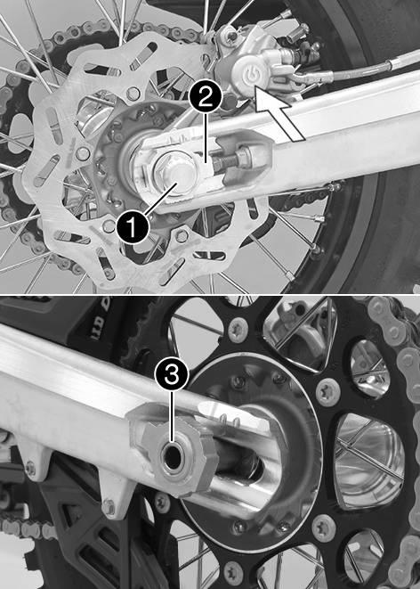 Remove the motorcycle from the lift stand. ( p. 45) Operate the front brake and compress the fork a few times firmly. The fork legs straighten. Tighten screws. Screw, fork stub M8 15 Nm (11.