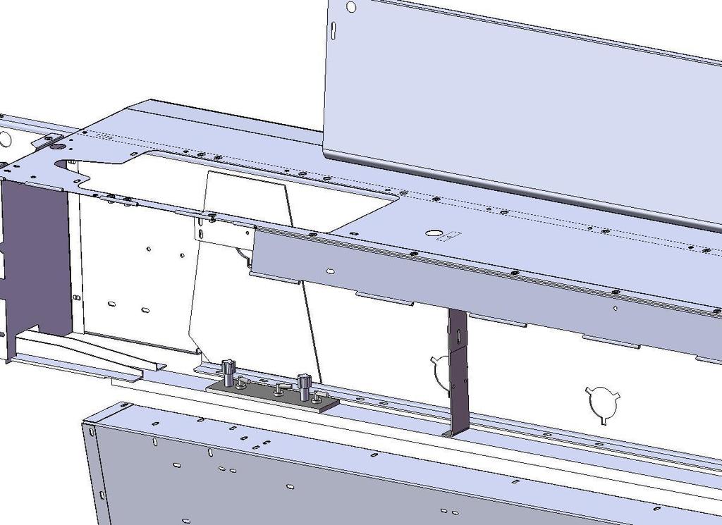 4. Loosely install the remaining bracket (001-4425B) to the bottom bracket attaching in the middle. Level the two pieces and extend the top bracket until it reaches the top of the baler.
