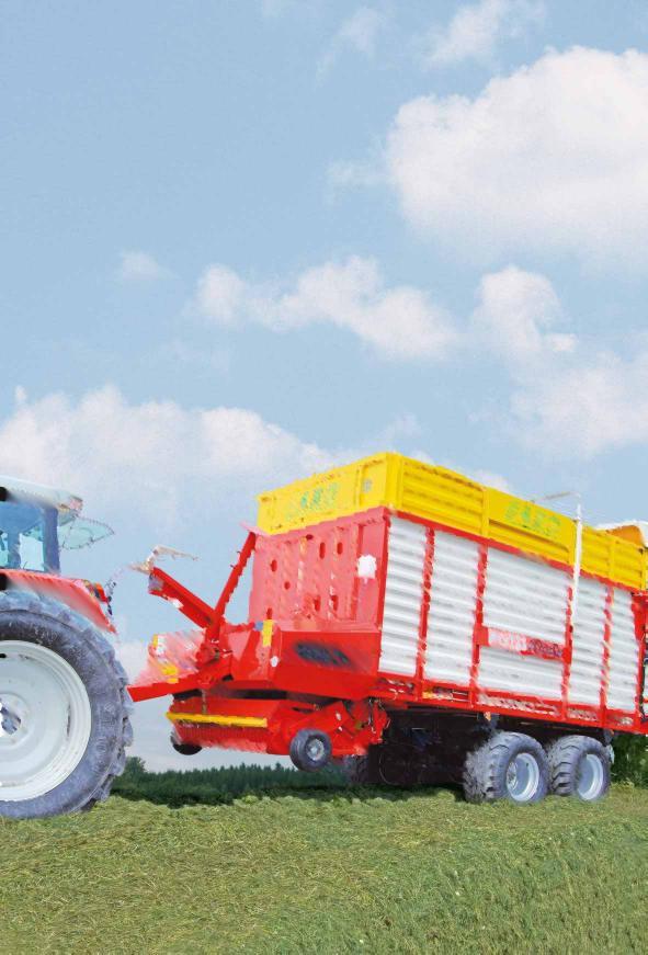 Drawbar systems The silage trailers can be fitted with a raised or lowered hitch.