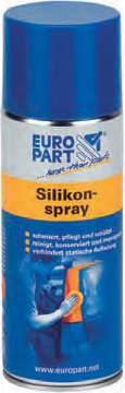 Maintenance and servicing 189 Silicone Spray lubricates, cares and protects, preserves and impregnates, prevents the build-up of static charge Temperature resistance -50 to +200 C Colour transparent