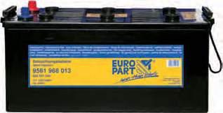 In addition to the product advantages of the EUROPART standard starter batteries, the EUROPART Plus is completely maintenance-free, has a central degassing