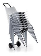 KOSKA Design: Angelo Pinaffo KAA0/21 KA04/11 Chaise 4 pieds époxy alu empilable. Coque polypropylène noir.