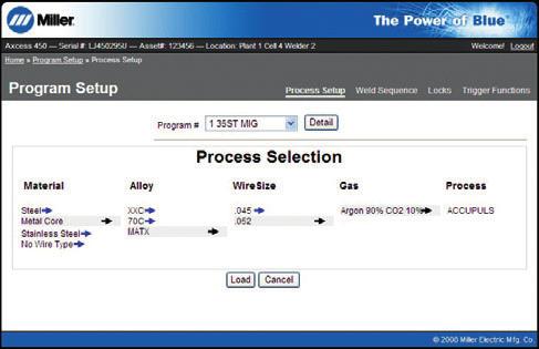 Interface with Axcess E Via Web Pages With a browser and access to the company s factory network,