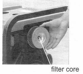 2-2.3 Checking the air filter (1) Loosen the butterfly nut, take the cover of the air filter off and take the air filter element out. Do not wash the air filter element.