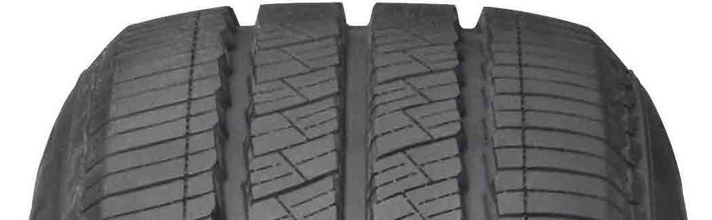 Three Longitudinal Grooves. Improved hydroplaning resistance while enhancing tire traction in wet weather. Heat-Releasing Shoulder.