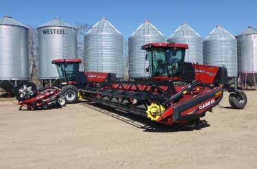 June 19, 2018 40 Swathers 2014 Case IH WD1203 Series II 36 Ft, s/n YEG670896, DH363 hdr, s/n YEZB112304, factory transport, P/U reel, F&A, dbl knife drive, AFS Pro700 display, 372 receiver, AFS