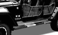 They can be ordered with or without the step bar shown. The step bar tapers out towards the rear tire to provide added side protection from off-road hazards.