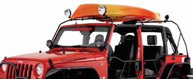 As its base, two independent crossbars mount at the vehicle s windshield and rear tub areas as supports for lights, small watercraft and/or a cargo basket.