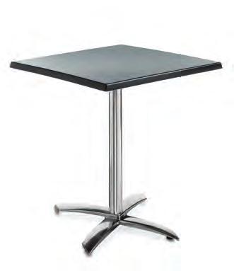 table with chrome leg design.