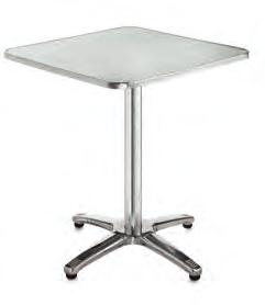 Square aluminium table 700 700 750 Base in attractive chrome finish