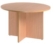 design Choice of 2 sizes Circular Meeting Tables MFC wood finish, X-Leg circular table