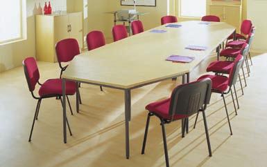 Designed for simplicity and economy Sturdy frame for durability 18mm thick MFC worktops Choice of three stock finishes Graphite frames meeting and conference (3 tables make a semi circle) Trapezoidal