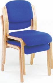Blue Renoir Stacking Chairs Stackable to 4 high Individual moulded cushions on both seat and back.