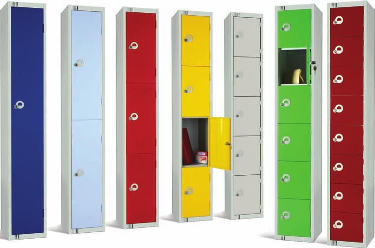 Cloakroom Lockers Storage Lockers LOCKERS 54 These steel coloured lockers are manufactured to the highest specifications. Lockers are welded and riveted in construction.