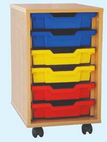 education furniture 50 Express Range Storage EXPRESS RANGE Shallow Tray Storage (1 Bay, 6 & 8 Tray, Beech Carcass) Strongly constructed storage units with a choice of coloured trays.