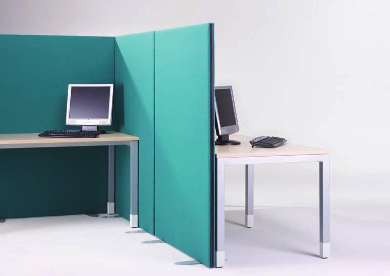 Office Screens Free Standing Screens Each screen supplied with integral linking profile in black and one in-line linking strip. Levelling feet as standard.