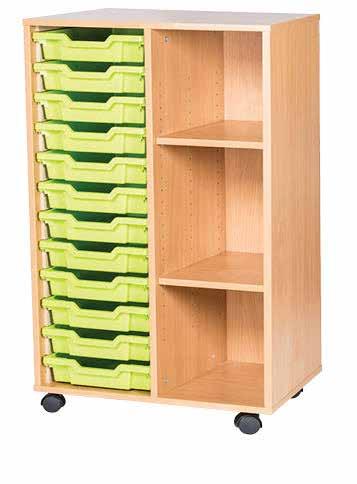 FAX 020 824 762 WOODEN TRAY UNITS Double Bay Storage Units Mobile tray storage units come with an 18mm Beech MDF carcass with an 8mm backboard, lockable castors and come complete with the Gratnell