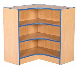 00 Edge colour options: 119 Red Blue Yellow Green Beech Flat Top End Cap Bookcase The End Cap units fit on the end of a double sided bookcase.