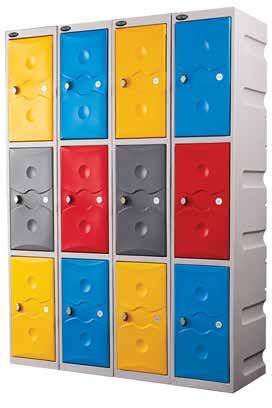 1 Door colour options: Solid Blue Speckled Oak Red White Carcass: Silver Standard Cam Lock High quality microspring disc lock comes as standard with all lockers unless specified in your order.