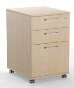 The pedestals come with height levelling feet or castors and are available in Beech as standard.