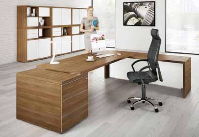 KARA DESKING PHONE 020 824 2162 The Kara executive range of office furniture is manufactured with 38mm thick, high density Melamine desktops, a PVC edge and 38mm thick Melamine
