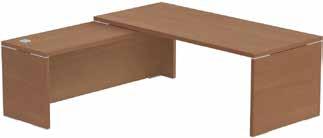9 Top & leg colour options: Leg finish: Light Amber Brown Oak Walnut Oak Aluminium Grey Kara Desks with Return Aligned Return The Kara executive rectangular desks come with a