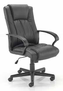 faced operator chair comes with a single lever for gas height adjustment, fixed arms and a Black star base. The matching Casino visitor chair has a Black cantilever frame.