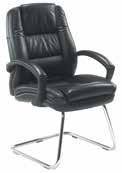 The visitor chair has fixed hoop arms and a Black cantilever frame. EXECUTIVE CHAIRS 19.