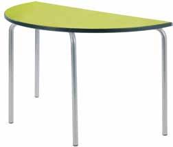 FAX 020 824 762 EQUATION TABLES Equation Semi Circular Table The Equation tables are a premium option manufactured with a 2mm laminate top, Duraform Spray PU edges and a stylish 32mm round tube frame