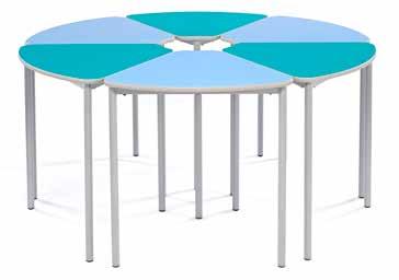 0 163mm Diameter when 6 tables are placed together to make a circle Available in 6 heights as shown on page 2 Comes with