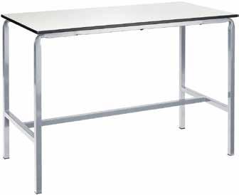 FAX 020 824 762 H Frame Fully Welded Table CRAFT TABLES This fully welded H frame table is made with a standard 2mm square steel tube frame and comes with an 16mm thick hardwearing Trespa top.