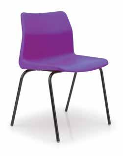 1 Frame: Red Blue Green Yellow Purple Charcoal Brown Grey Black P6 Educational Chair An ergonomic polypropylene chair with lumbar support and a heavy duty steel under-frame which comes with