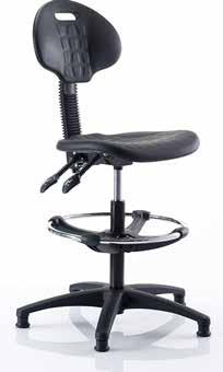 7 Only available with glides NEW Tresham Draughtsman Chair The Tresham Draughtsman height adjustable chair is supplied with a Black polyurethane seat, a