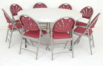 7 Speckled White Charcoal Circular Folding Table This strong and durable folding table comes in two sizes