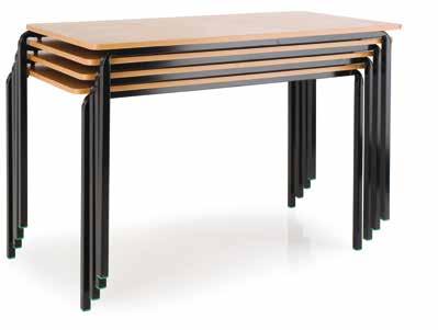 FAX 020 824 762 Crushbent Tables MDF Edge Strong, rectangular tables with a 2mm square steel crushbent frame and an 18mm high pressure laminate top with an MDF edge.