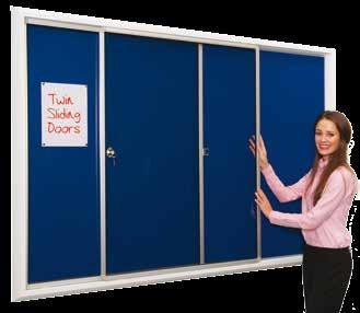 Fire retardant felt finish, suitable for pins, staples and velcro fasteners. CODE Description SIZE IN MM PRICE 18BD1214 Double Door 1800W x 1200H 178.