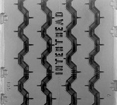 Intertread Trailer axle retread with 11/32nds tread depth is designed for use in intermodal applications. Special compound resists weather checking.
